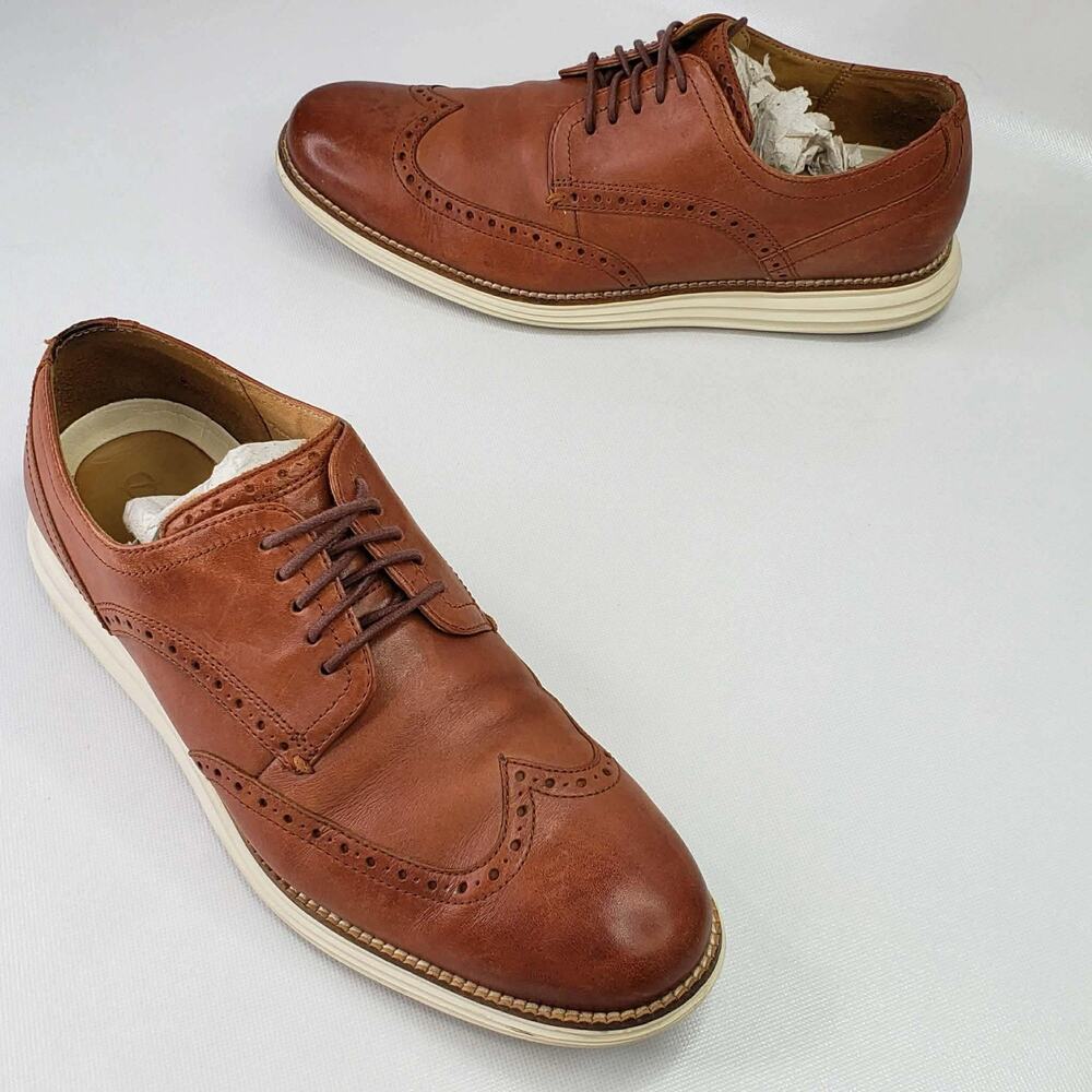 Cole Haan Men's ØriginalGrand Wingtip Oxford Shoes Size 10M Brown Lace Up